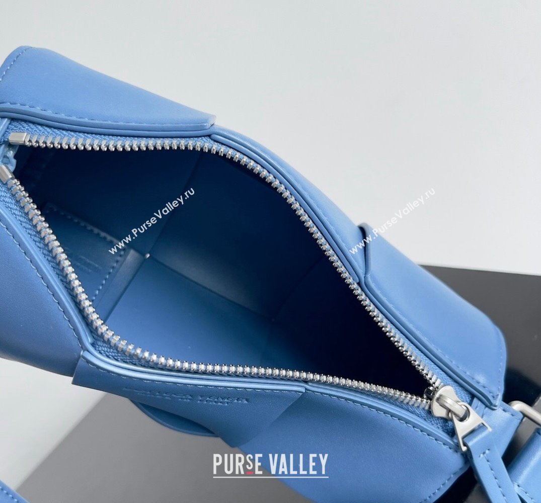 Bottega Veneta Small Canette Intreccio leather cross-body Bag Blue (misu-24040814)