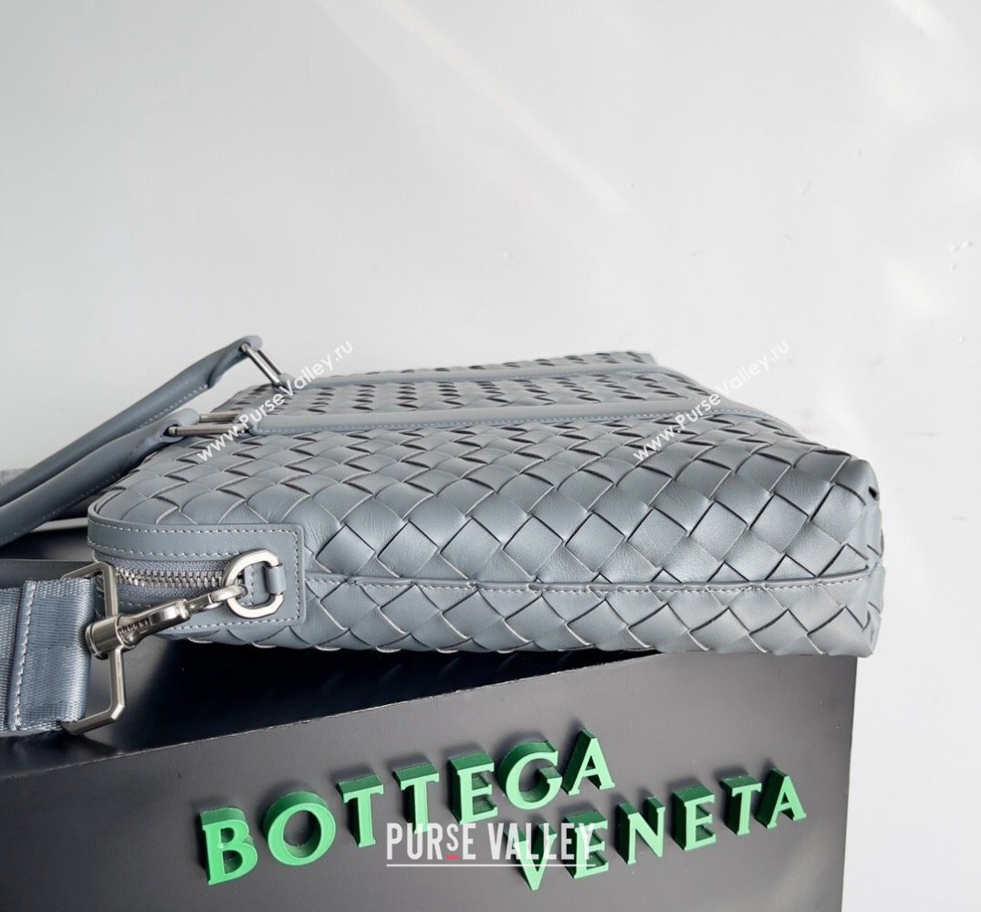 Bottega Veneta Slim Intrecciato Briefcase Bag Gray (misu-24040824)