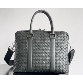 Bottega Veneta Slim Intrecciato Briefcase Bag Dark green (misu-24040827)