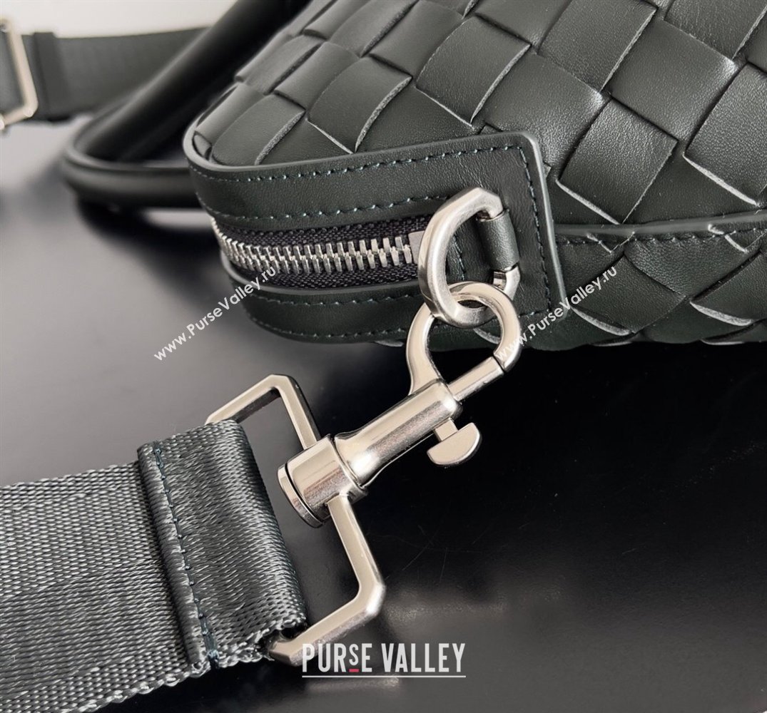 Bottega Veneta Slim Intrecciato Briefcase Bag Dark green (misu-24040827)