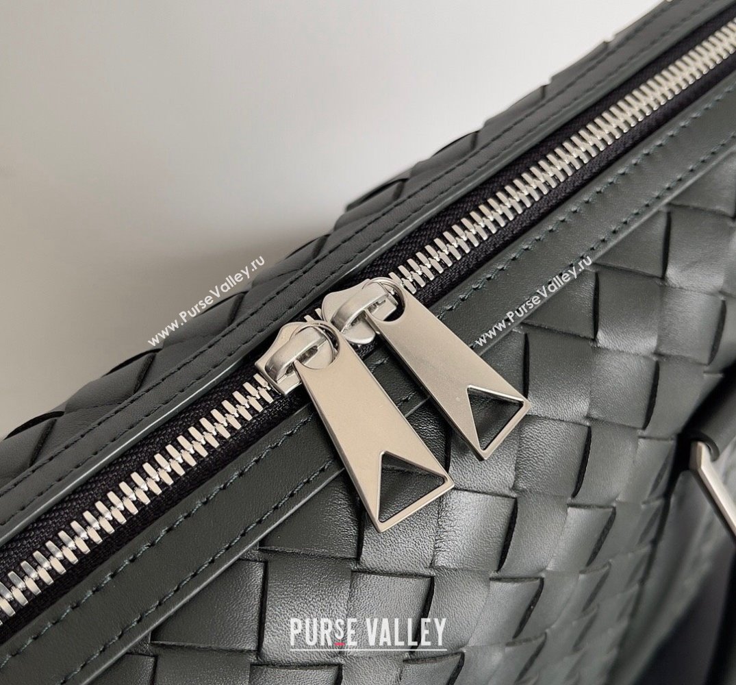 Bottega Veneta Slim Intrecciato Briefcase Bag Dark green (misu-24040827)