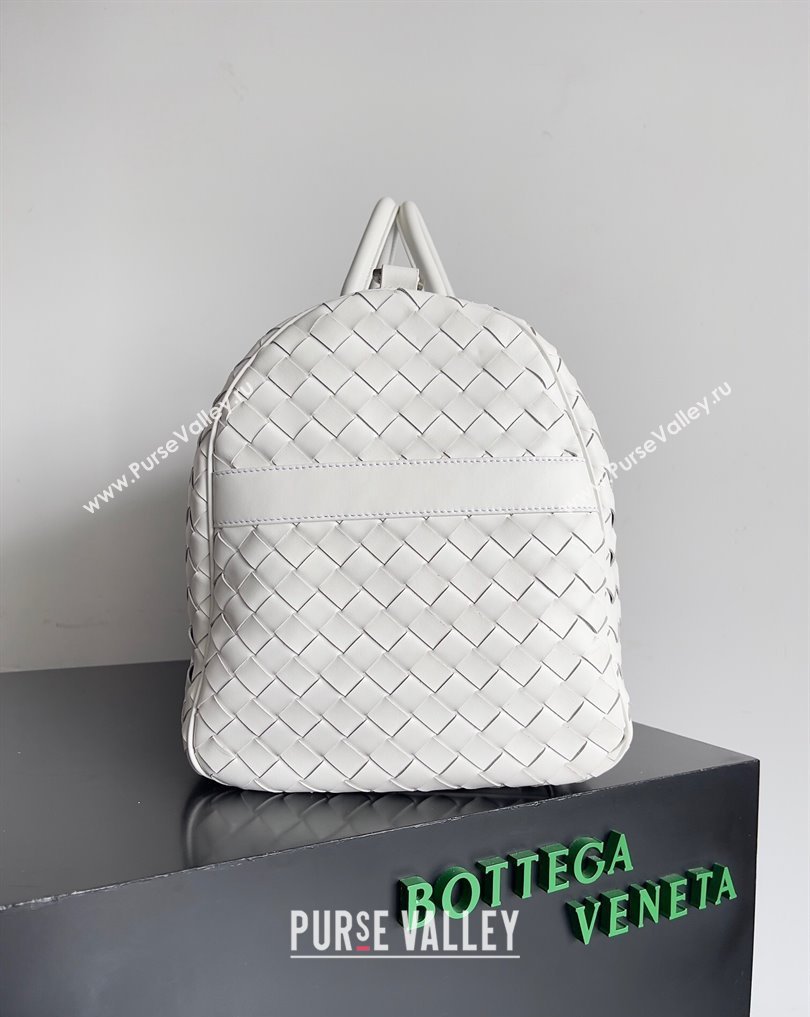 Bottega Veneta Medium Intrecciato Duffle Intrecciato leather Bag Space / White (misu-24040823)