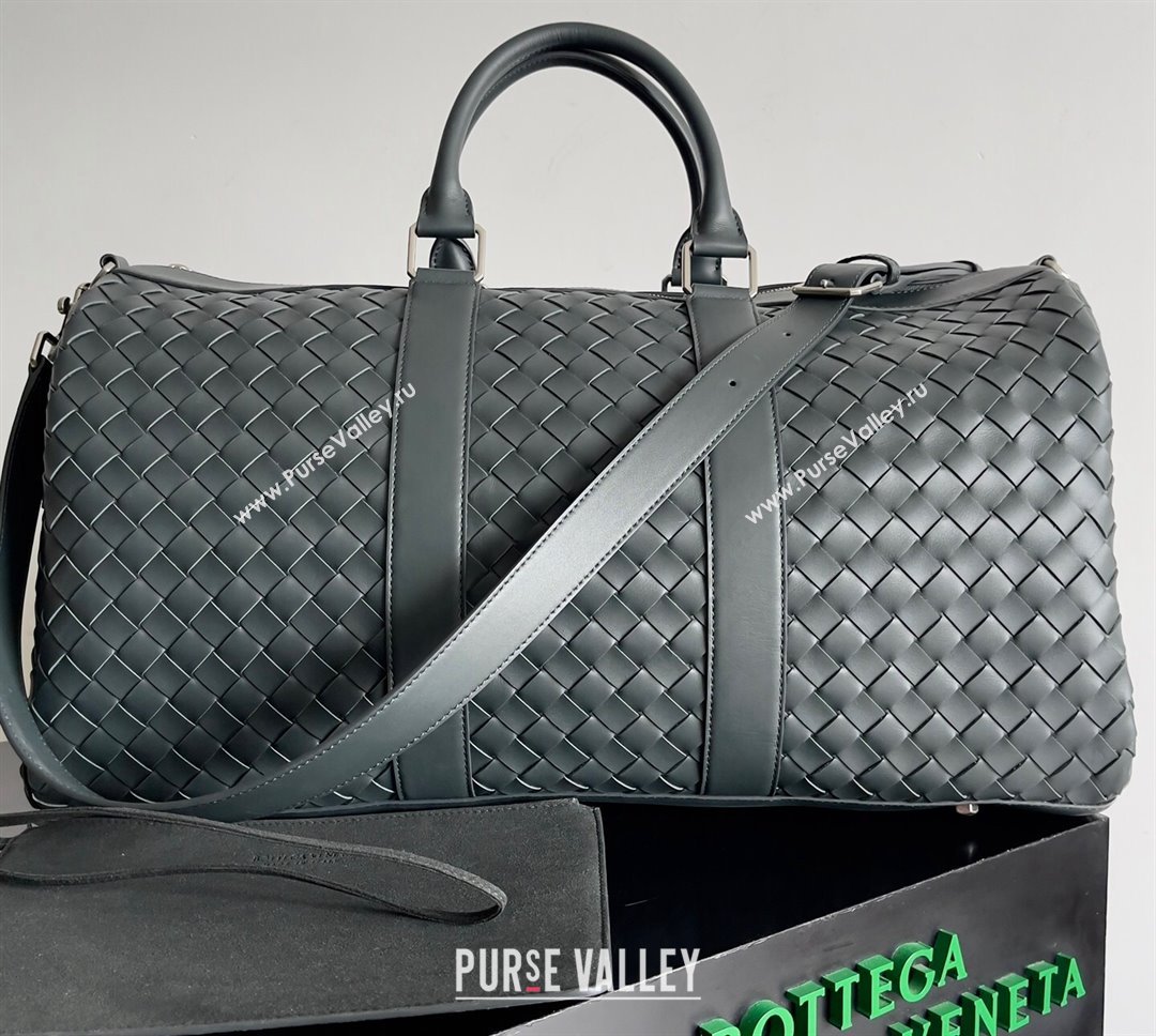 Bottega Veneta Medium Intrecciato Duffle Intrecciato leather Bag Dark Green (misu-24040822)