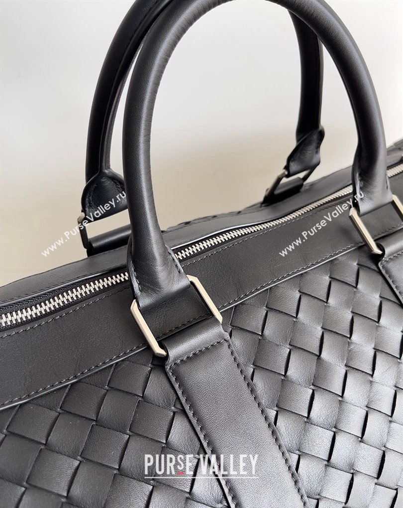 Bottega Veneta Medium Intrecciato Duffle Intrecciato leather Bag Black (misu-24040820)