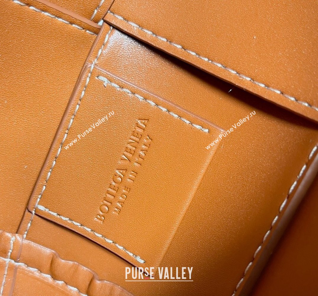 Bottega Veneta Small Canette Intreccio leather cross-body Bag Orange (misu-24040813)