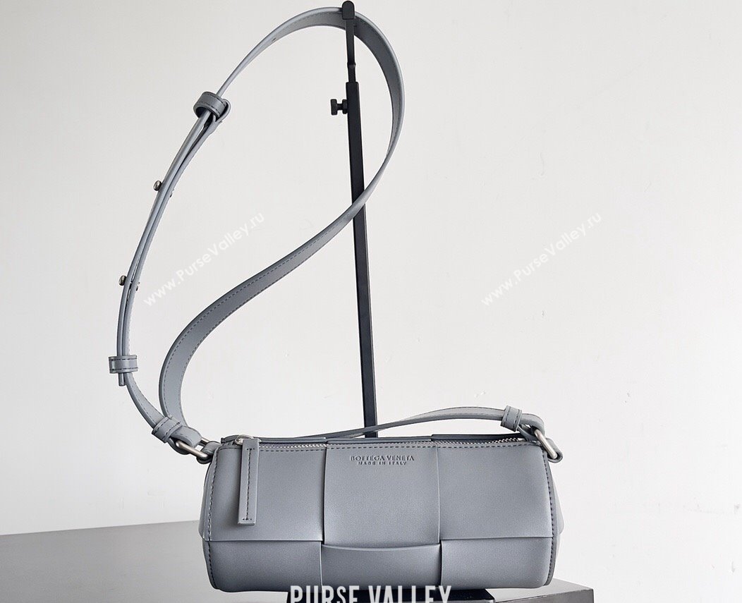 Bottega Veneta Small Canette Intreccio leather cross-body Bag Gray (misu-24040812)