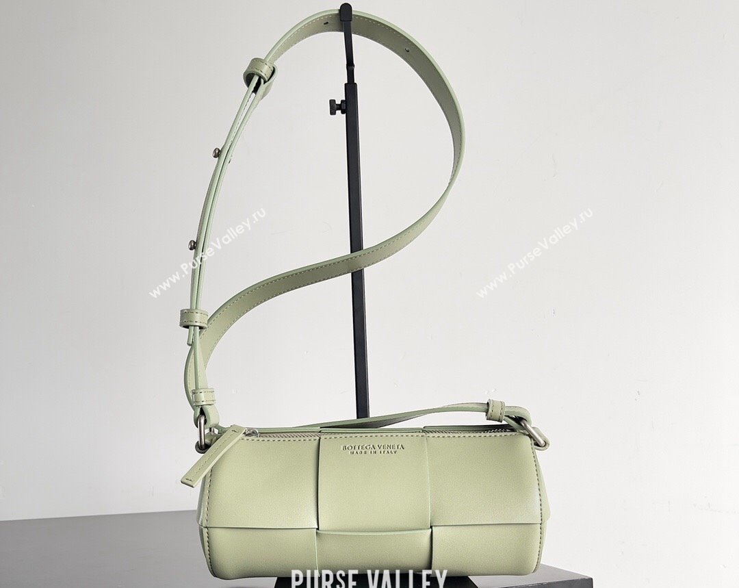 Bottega Veneta Small Canette Intreccio leather cross-body Bag Light Green (misu-24040811)