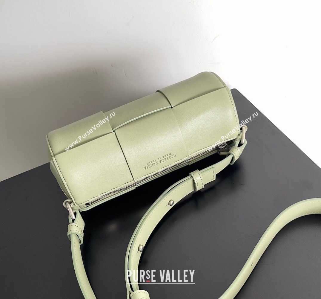 Bottega Veneta Small Canette Intreccio leather cross-body Bag Light Green (misu-24040811)