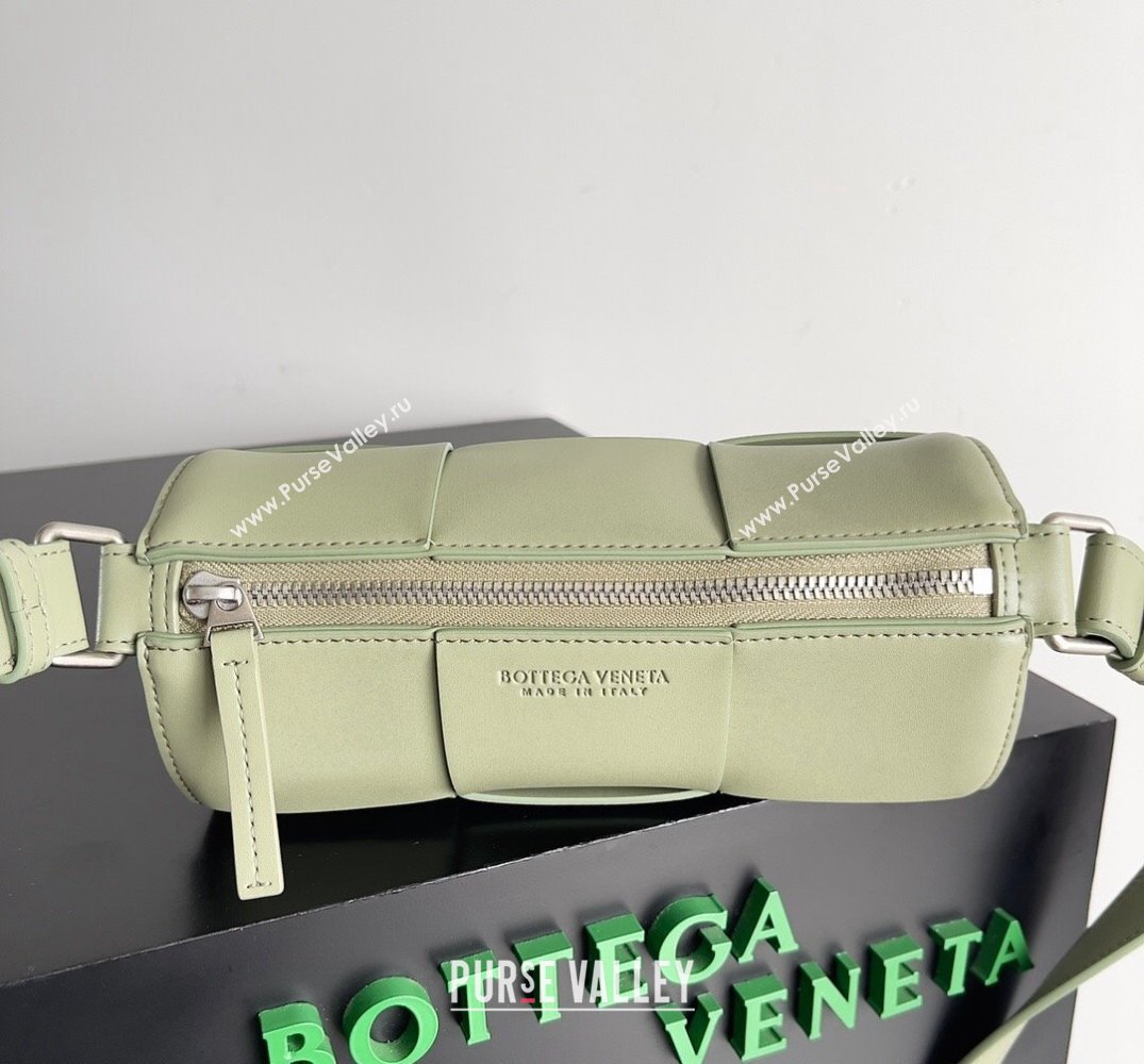 Bottega Veneta Small Canette Intreccio leather cross-body Bag Light Green (misu-24040811)