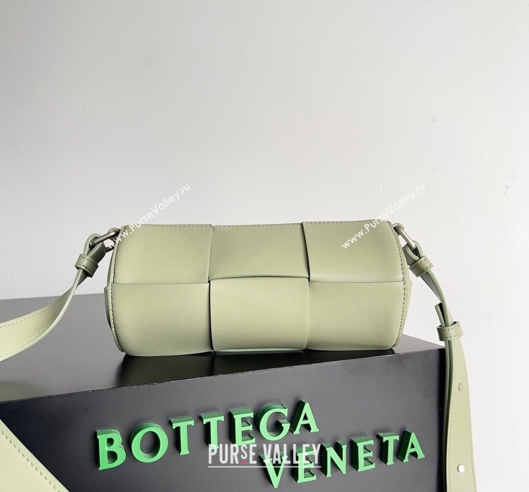 Bottega Veneta Small Canette Intreccio leather cross-body Bag Light Green (misu-24040811)