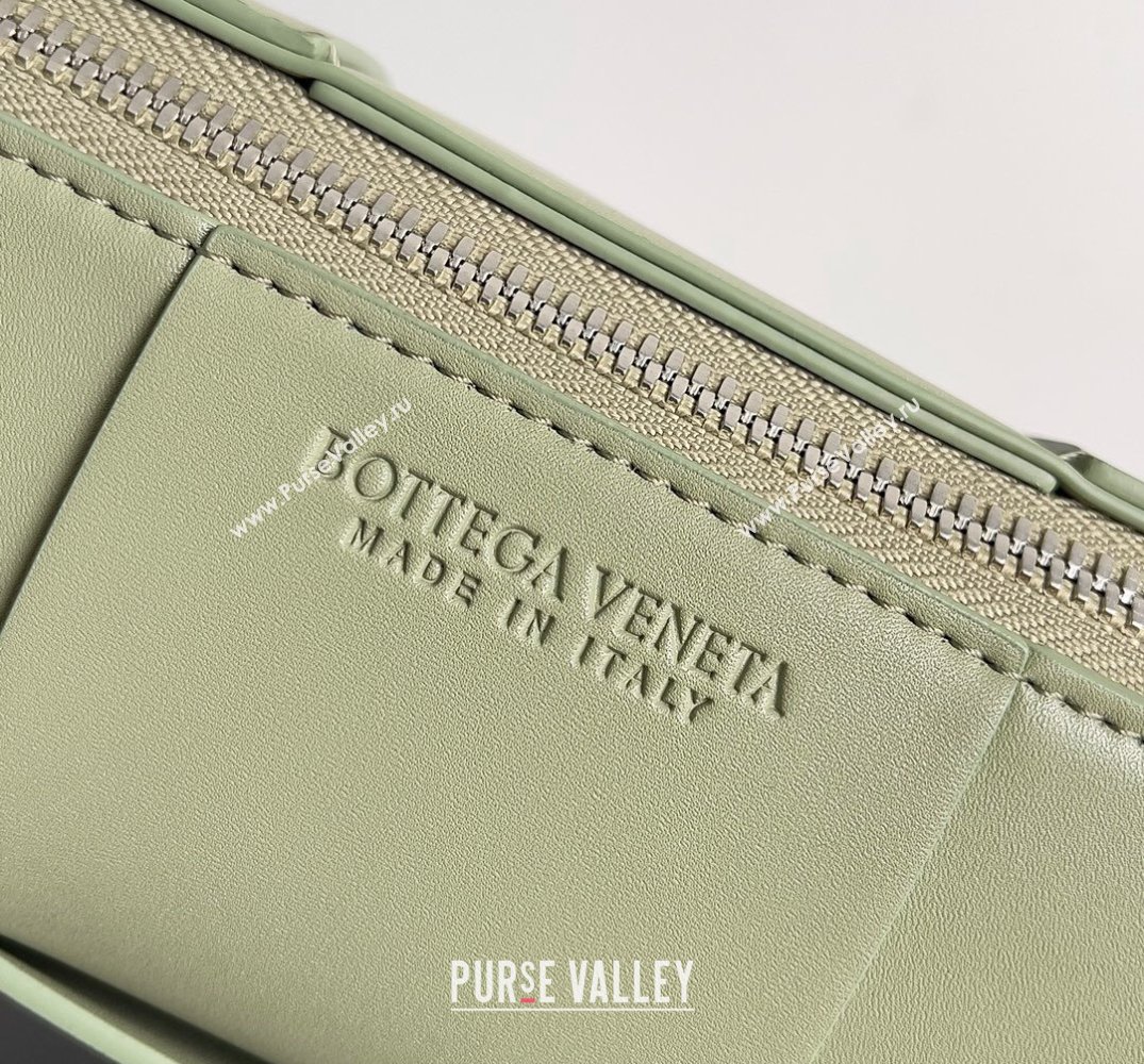 Bottega Veneta Small Canette Intreccio leather cross-body Bag Light Green (misu-24040811)