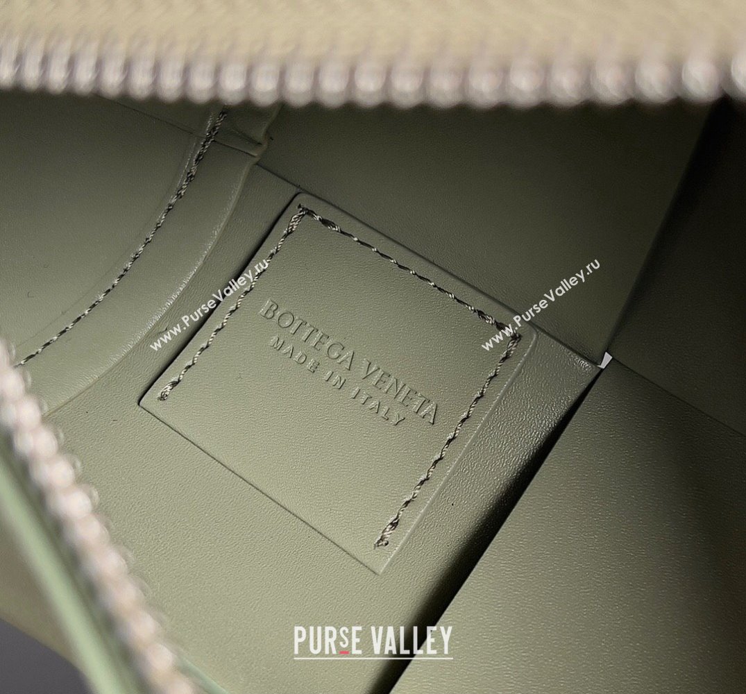 Bottega Veneta Small Canette Intreccio leather cross-body Bag Light Green (misu-24040811)