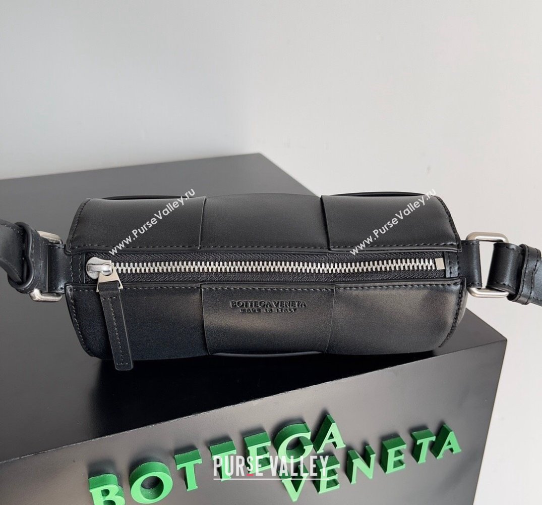 Bottega Veneta Small Canette Intreccio leather cross-body Bag Black (misu-24040809)