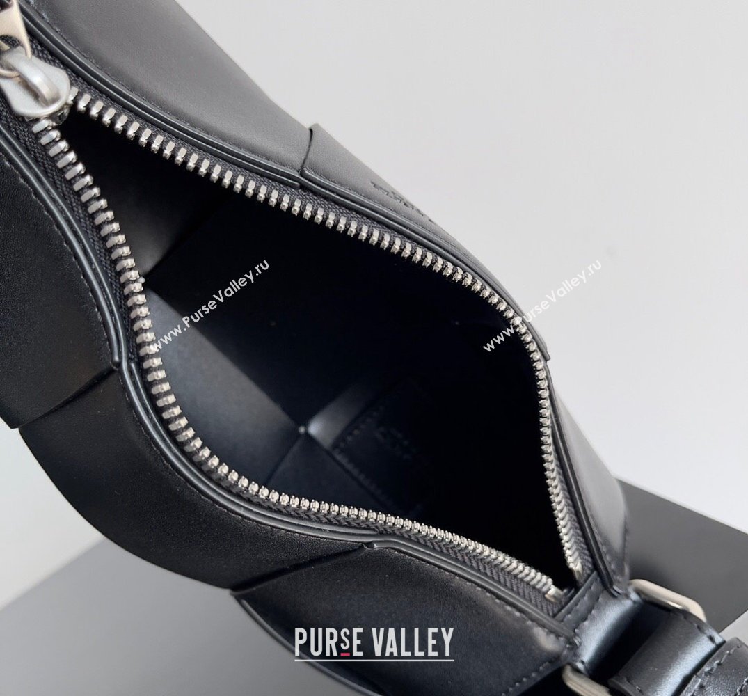 Bottega Veneta Small Canette Intreccio leather cross-body Bag Black (misu-24040809)