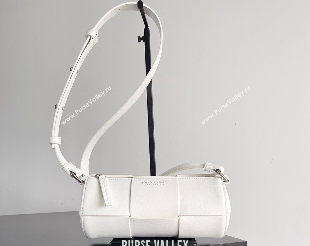 Bottega Veneta Small Canette Intreccio leather cross-body Bag White (misu-24040810)