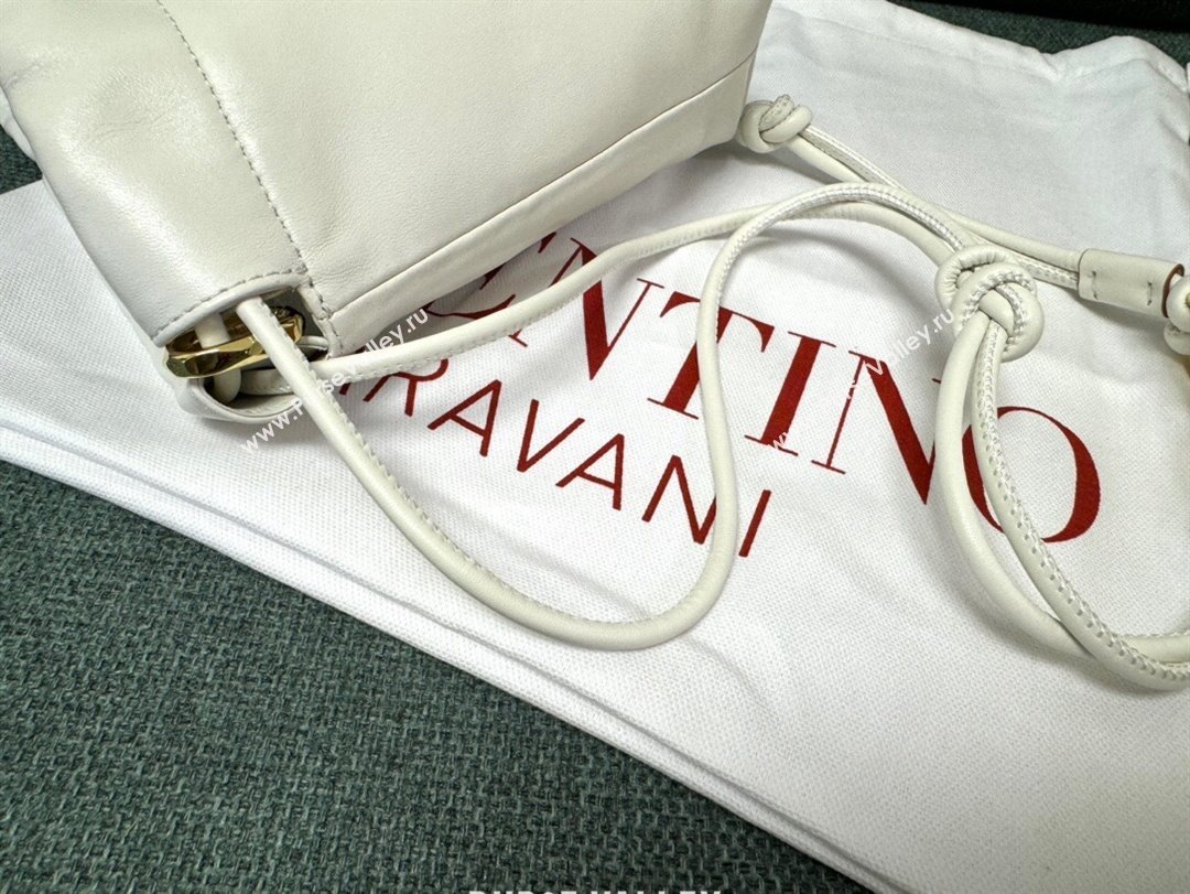 Valentino Vlogo Pouf Nappa Leather Mini Bucket Bag White 2024 (jindong-24040814)