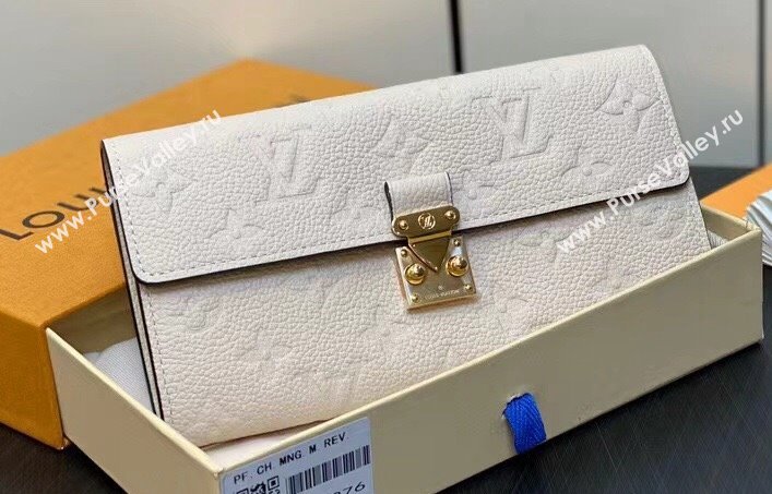 Louis Vuitton Monogram Empreinte leather Sarah Wallet M83276 Cream 2024 (kiki-24040821)