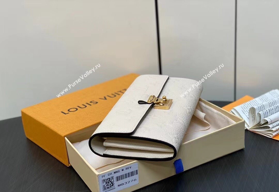 Louis Vuitton Monogram Empreinte leather Sarah Wallet M83276 Cream 2024 (kiki-24040821)