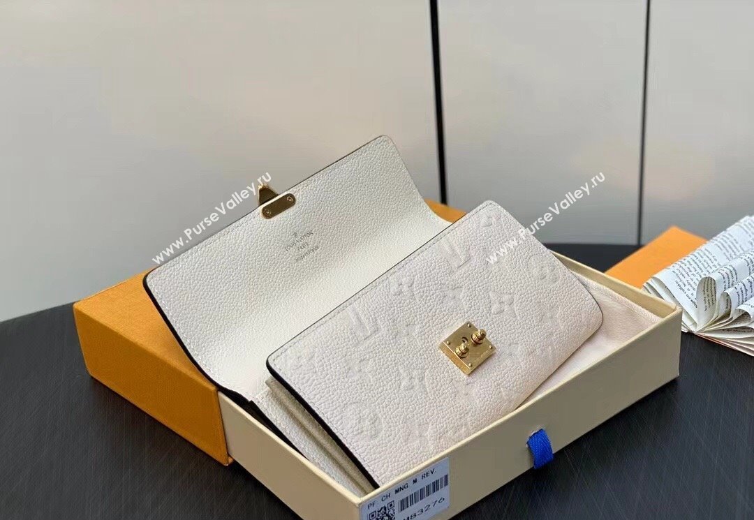 Louis Vuitton Monogram Empreinte leather Sarah Wallet M83276 Cream 2024 (kiki-24040821)
