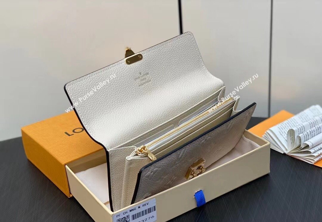 Louis Vuitton Monogram Empreinte leather Sarah Wallet M83276 Cream 2024 (kiki-24040821)