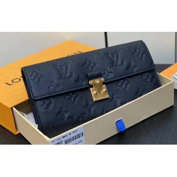 Louis Vuitton Monogram Empreinte leather Sarah Wallet M82638 Black 2024 (kiki-24040820)