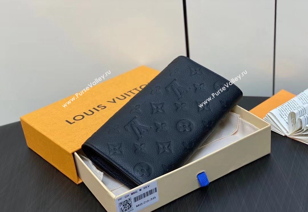 Louis Vuitton Monogram Empreinte leather Sarah Wallet M82638 Black 2024 (kiki-24040820)