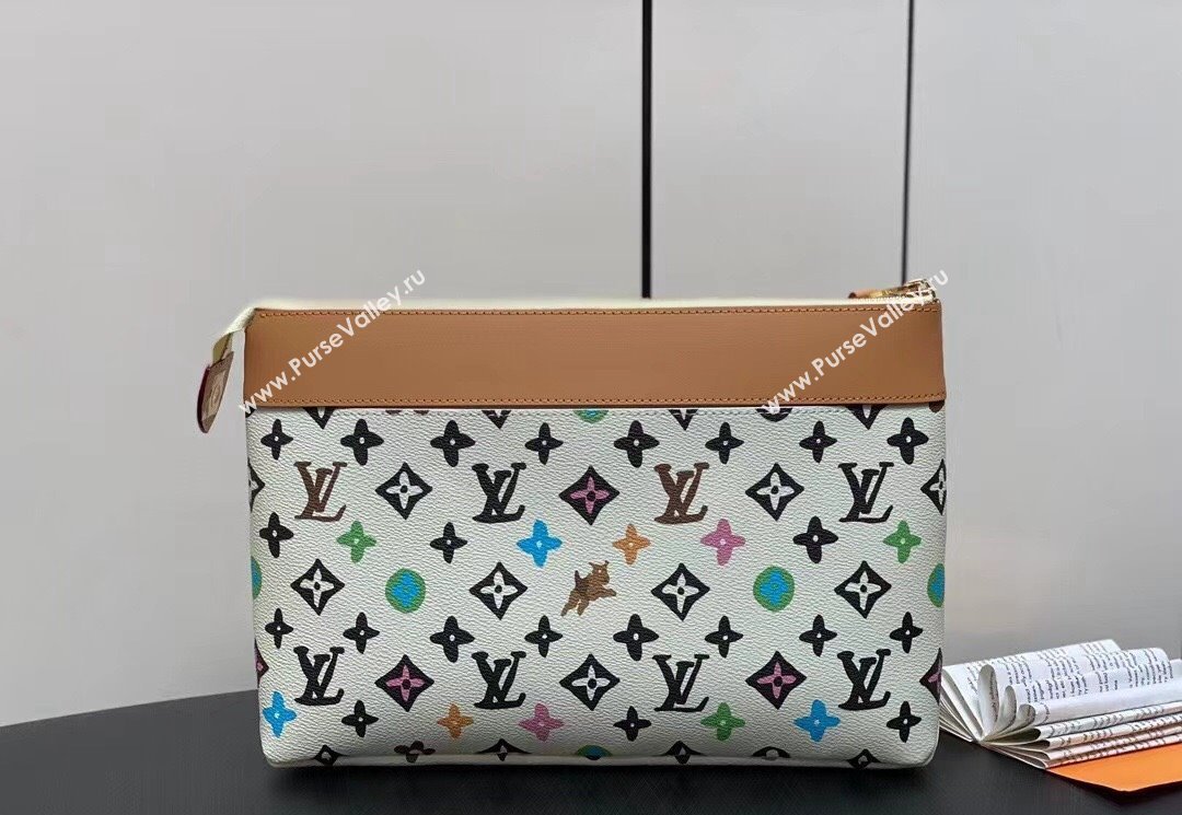 Louis Vuitton Monogram Craggy Canvas Pochette Voyage Souple Bag M83568 Vanilla 2024 (kiki-24040806)