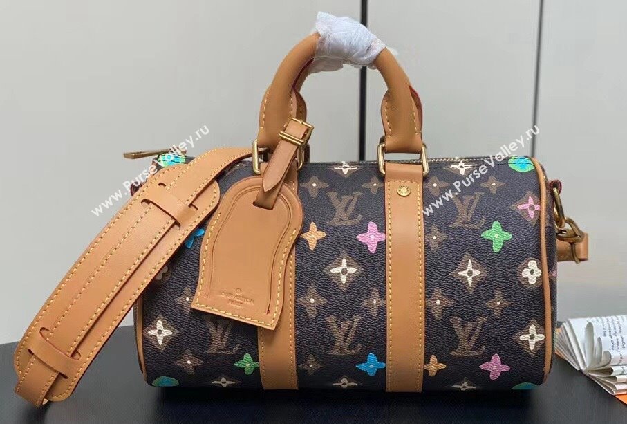 Louis Vuitton Monogram Craggy Canvas Keepall Bandoulière 25 Bag M24849 Chocolate 2024 (kiki-24040807)