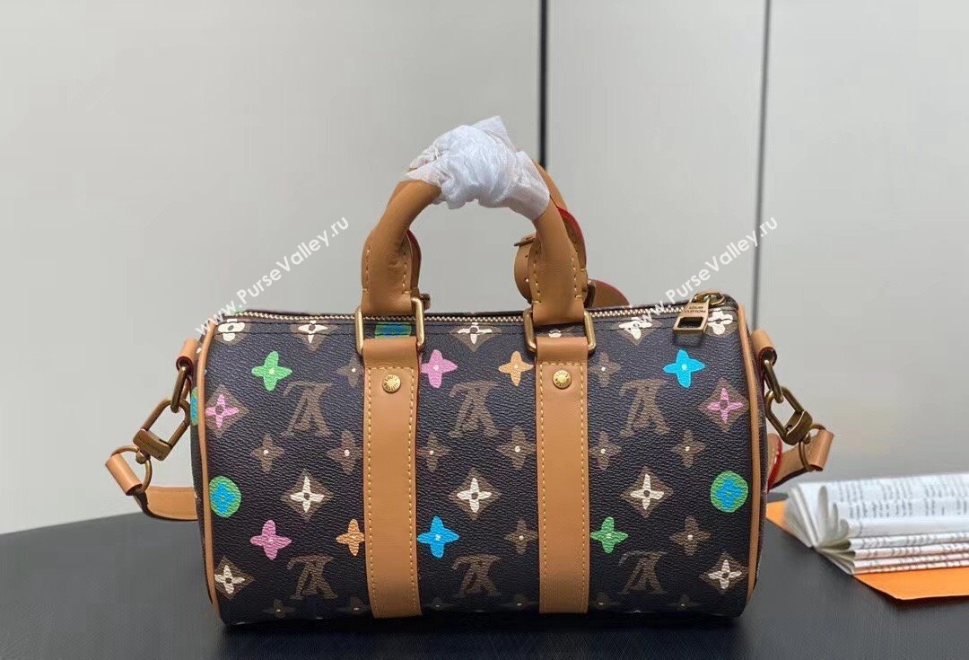 Louis Vuitton Monogram Craggy Canvas Keepall Bandoulière 25 Bag M24849 Chocolate 2024 (kiki-24040807)