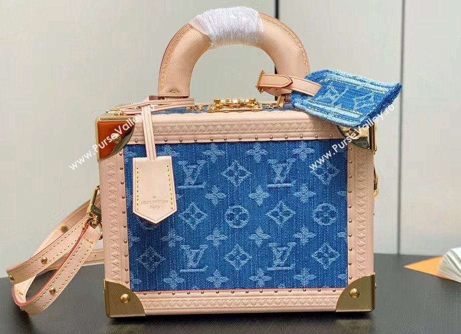 Louis Vuitton Petite Valise Denim Bleu Bag M24161 New LV Remix 2024 (kiki-24040808)