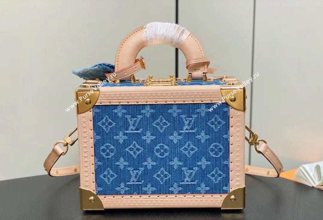 Louis Vuitton Petite Valise Denim Bleu Bag M24161 New LV Remix 2024 (kiki-24040808)