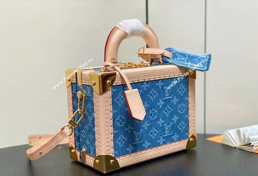 Louis Vuitton Petite Valise Denim Bleu Bag M24161 New LV Remix 2024 (kiki-24040808)