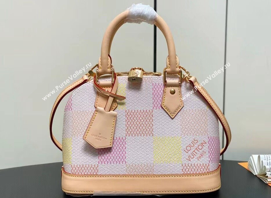 Louis Vuitton Damier canvas Alma BB Bag N40516 Peach Pink 2024 (kiki-24040810)