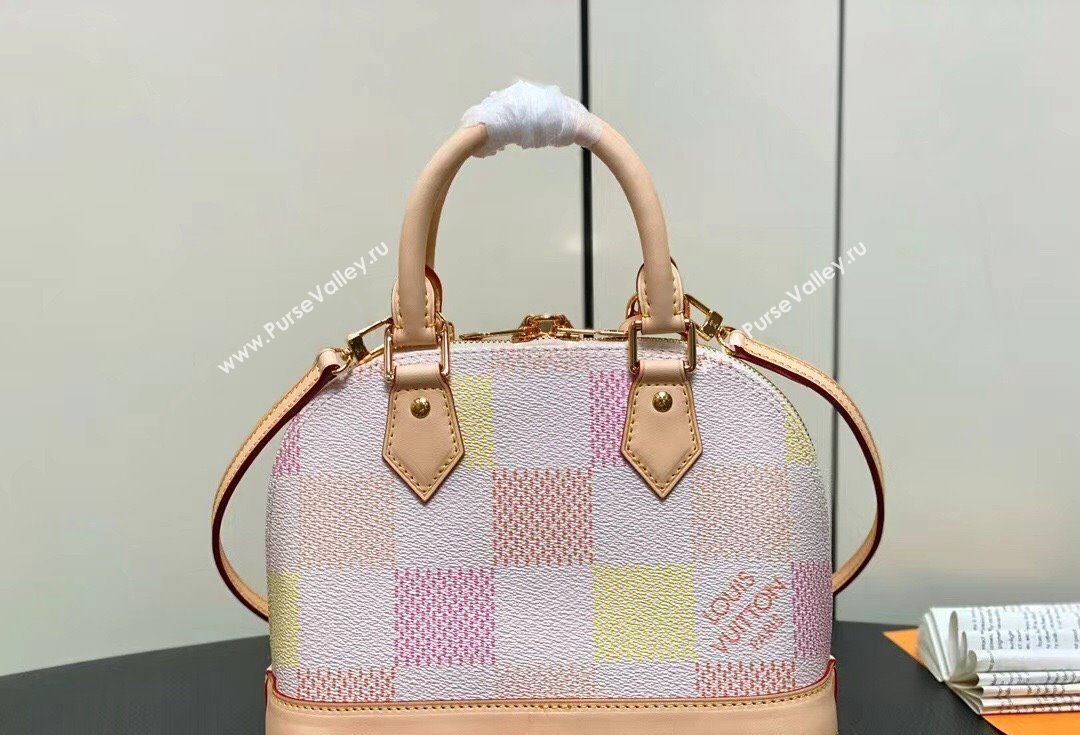 Louis Vuitton Damier canvas Alma BB Bag N40516 Peach Pink 2024 (kiki-24040810)