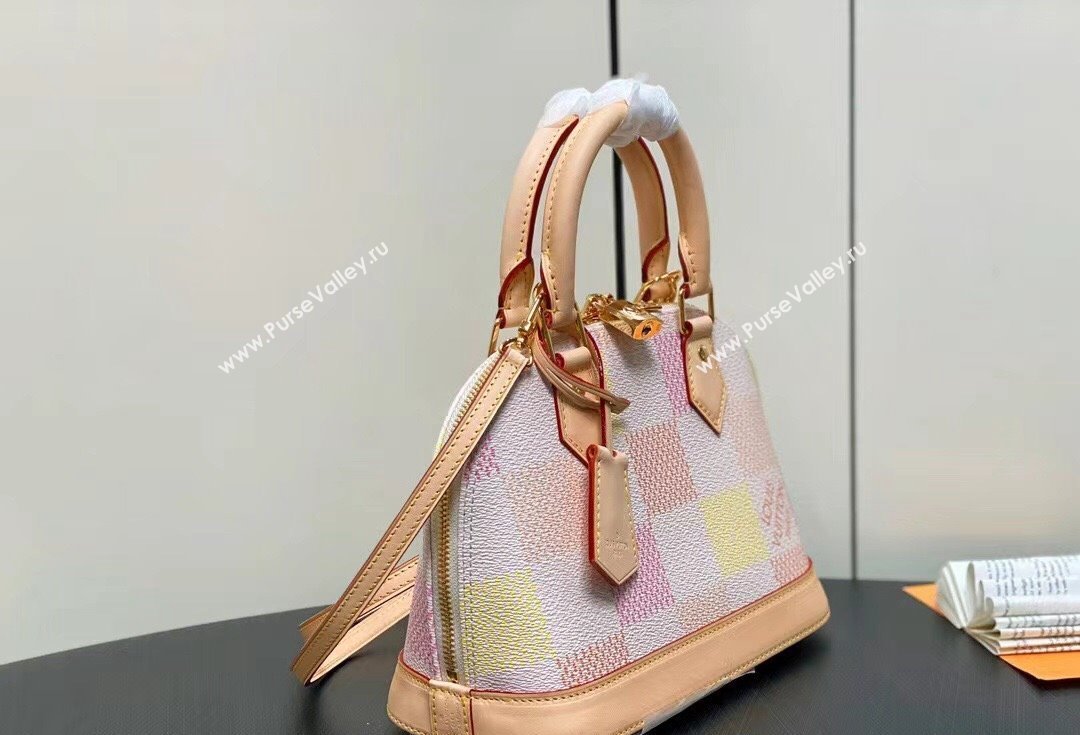 Louis Vuitton Damier canvas Alma BB Bag N40516 Peach Pink 2024 (kiki-24040810)