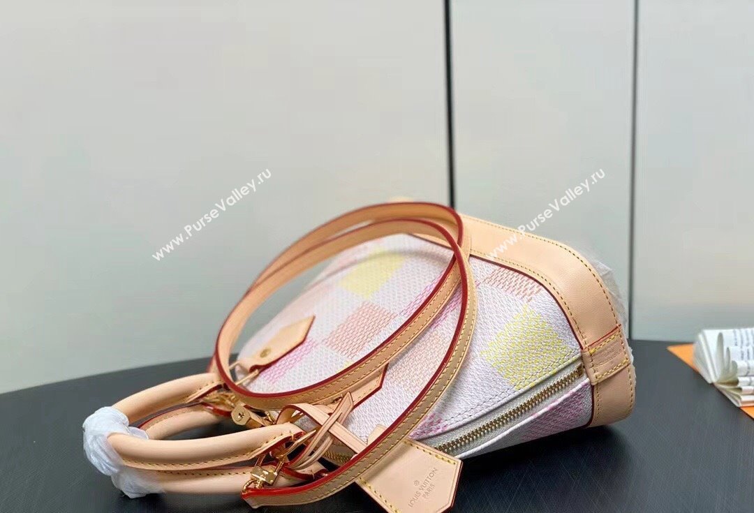 Louis Vuitton Damier canvas Alma BB Bag N40516 Peach Pink 2024 (kiki-24040810)