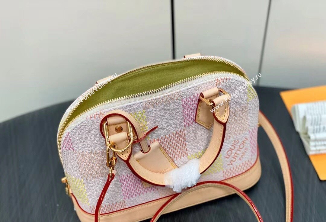 Louis Vuitton Damier canvas Alma BB Bag N40516 Peach Pink 2024 (kiki-24040810)