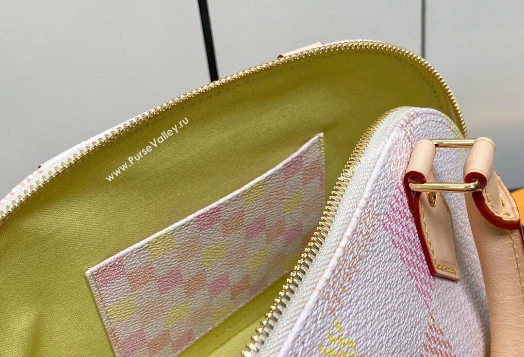 Louis Vuitton Damier canvas Alma BB Bag N40516 Peach Pink 2024 (kiki-24040810)