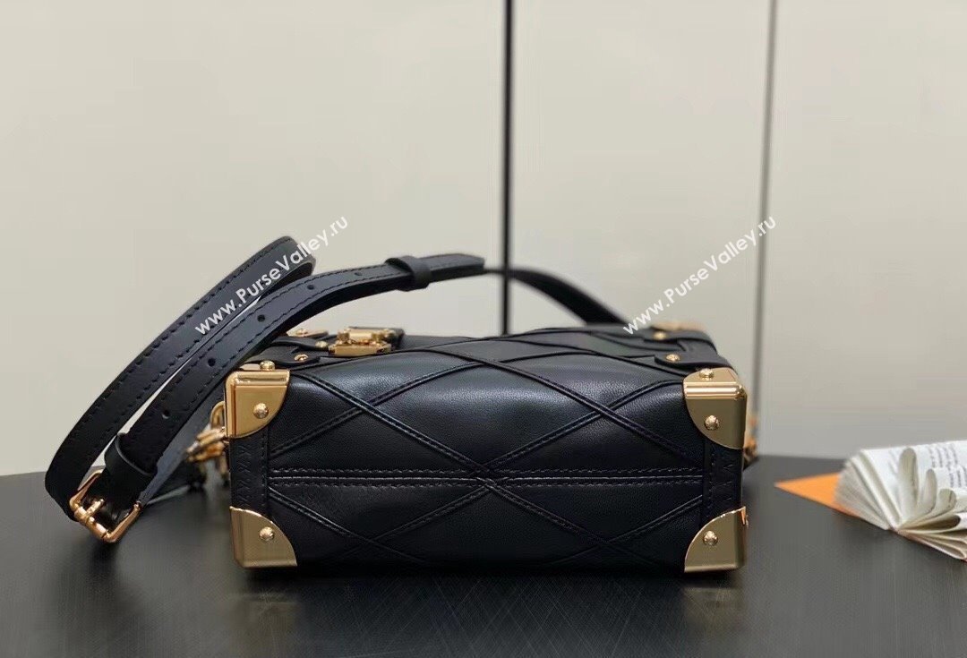 Louis Vuitton malletage Lambskin Side Trunk PM Bag M83030 Black 2024 (kiki-24040809)