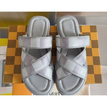 Louis Vuitton Damier pattern Mens Mules Gray 2024 (SS-24040804)