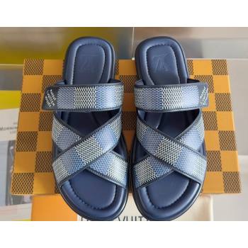 Louis Vuitton Damier pattern Mens Mules Blue 2024 (SS-24040802)