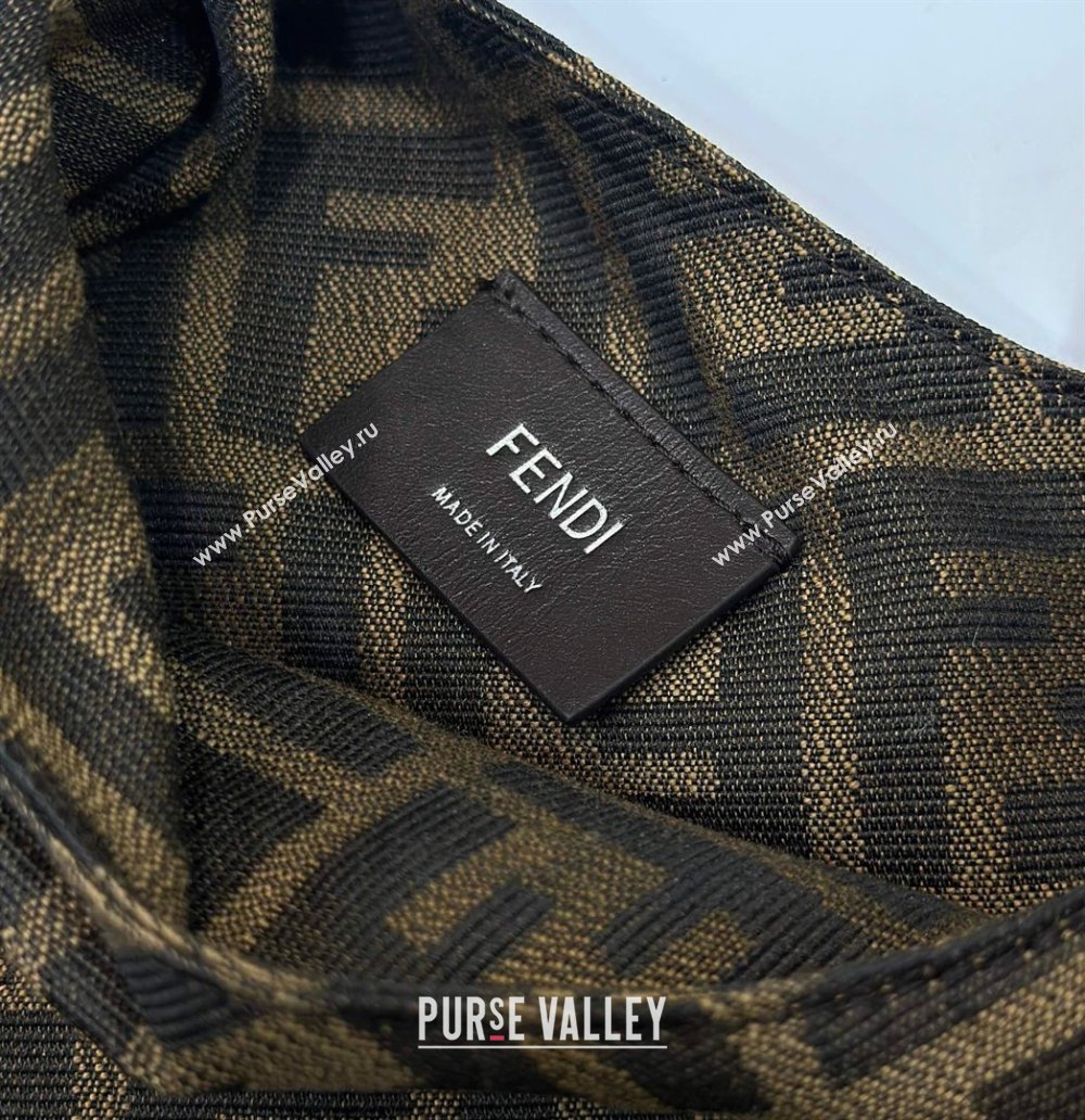 Fendi Mini Shopper Brown FF jacquard bag with knotted handle 2024 (chaoliu-24040901)