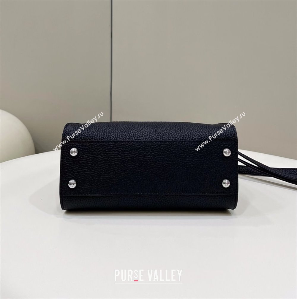 Fendi iconic Peekaboo Mini Bag black/Python Selleria with topstitches 2024 (chaoliu-24040932)