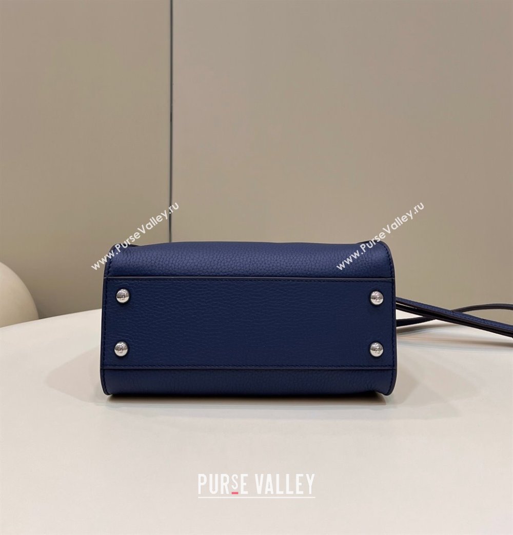 Fendi iconic Peekaboo Mini Bag blue Selleria with topstitches 2024 (chaoliu-24040936)