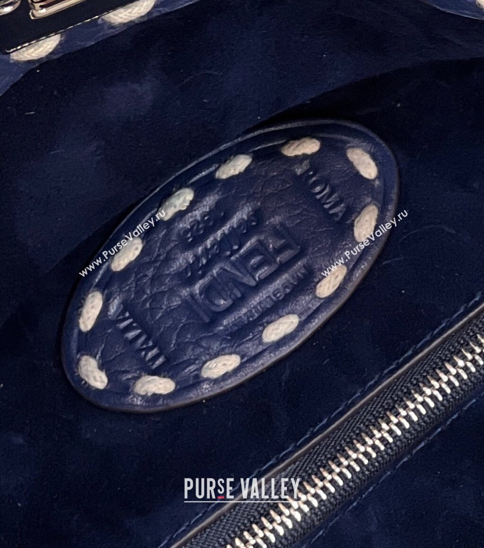 Fendi iconic Peekaboo Mini Bag blue Selleria with topstitches 2024 (chaoliu-24040936)