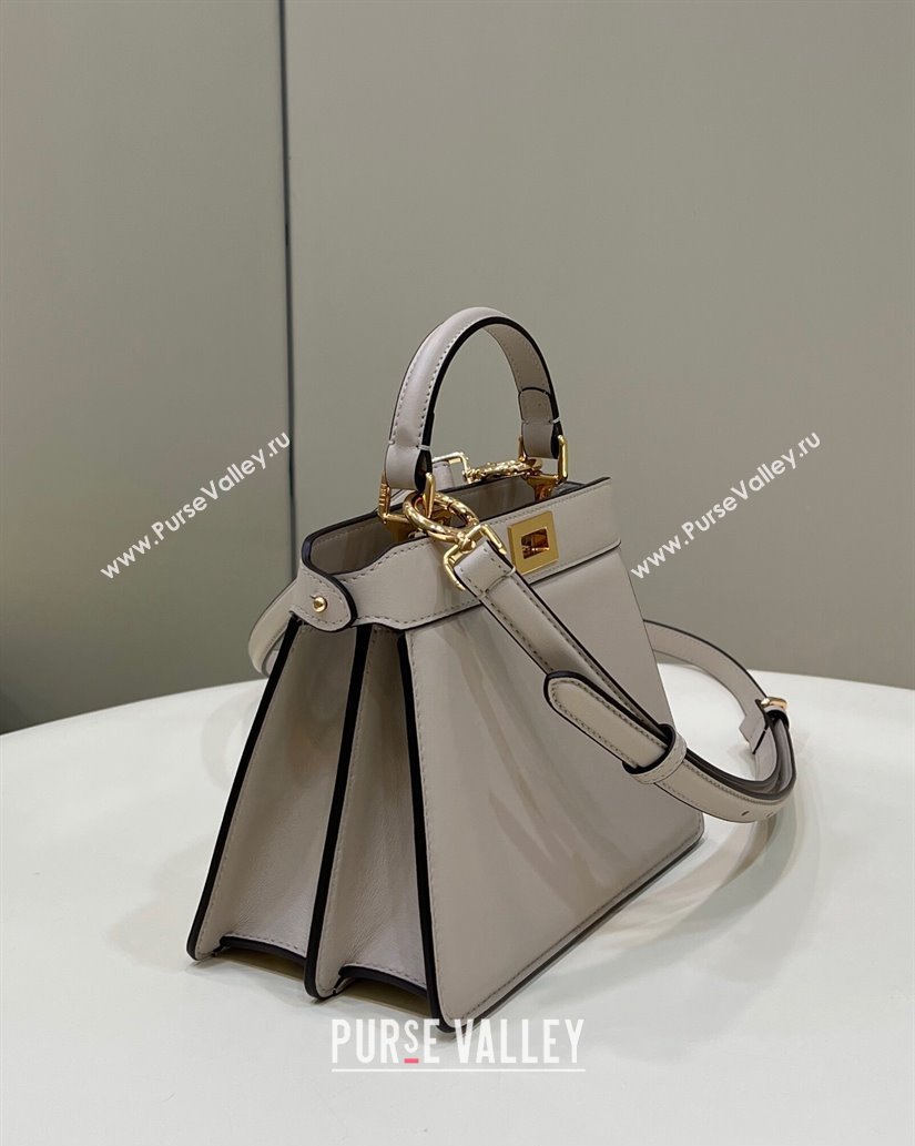 Fendi Peekaboo ISeeU Petite Bag in nappa Leather Dove Gray 2024 (chaoliu-24041010)
