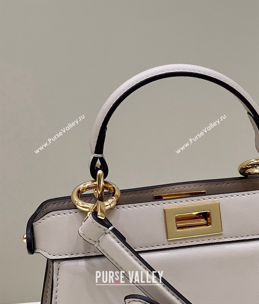 Fendi Peekaboo ISeeU Petite Bag in nappa Leather Dove Gray 2024 (chaoliu-24041010)