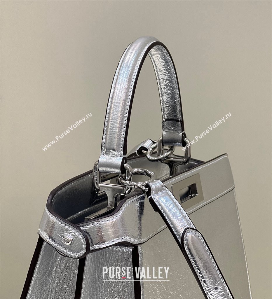Fendi Peekaboo ISeeU Medium Bag in nappa Leather Silver 2024 (chaoliu-24040949)