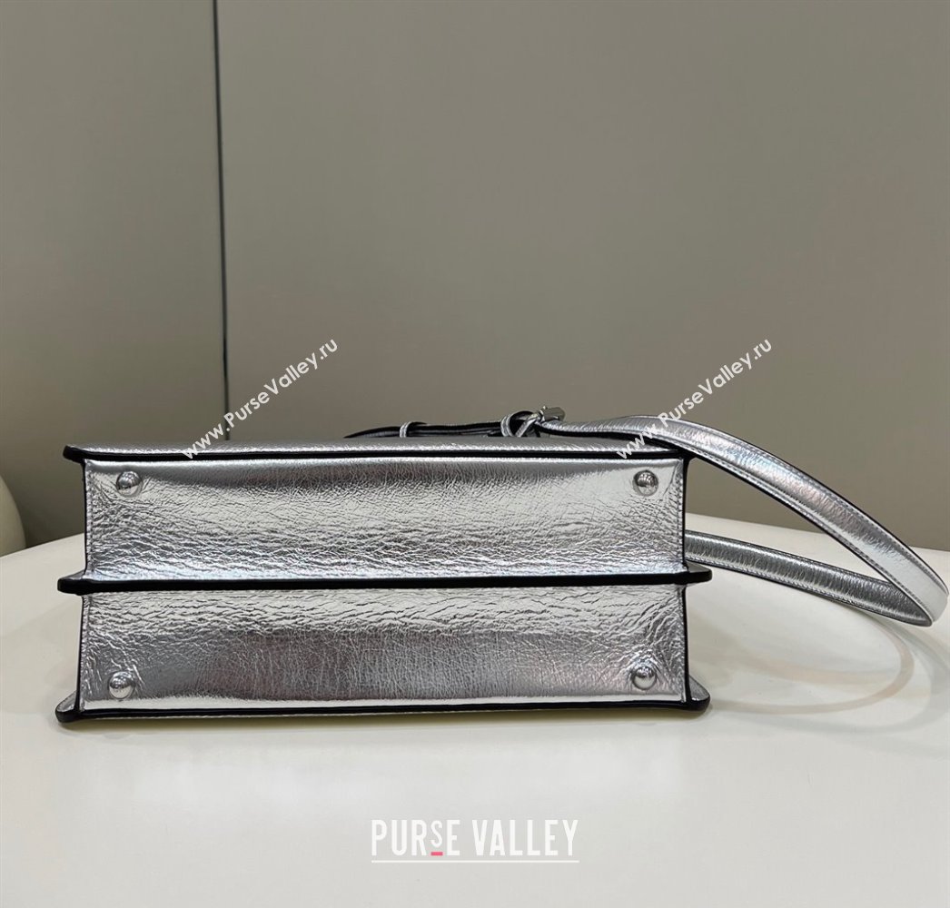 Fendi Peekaboo ISeeU Medium Bag in nappa Leather Silver 2024 (chaoliu-24040949)