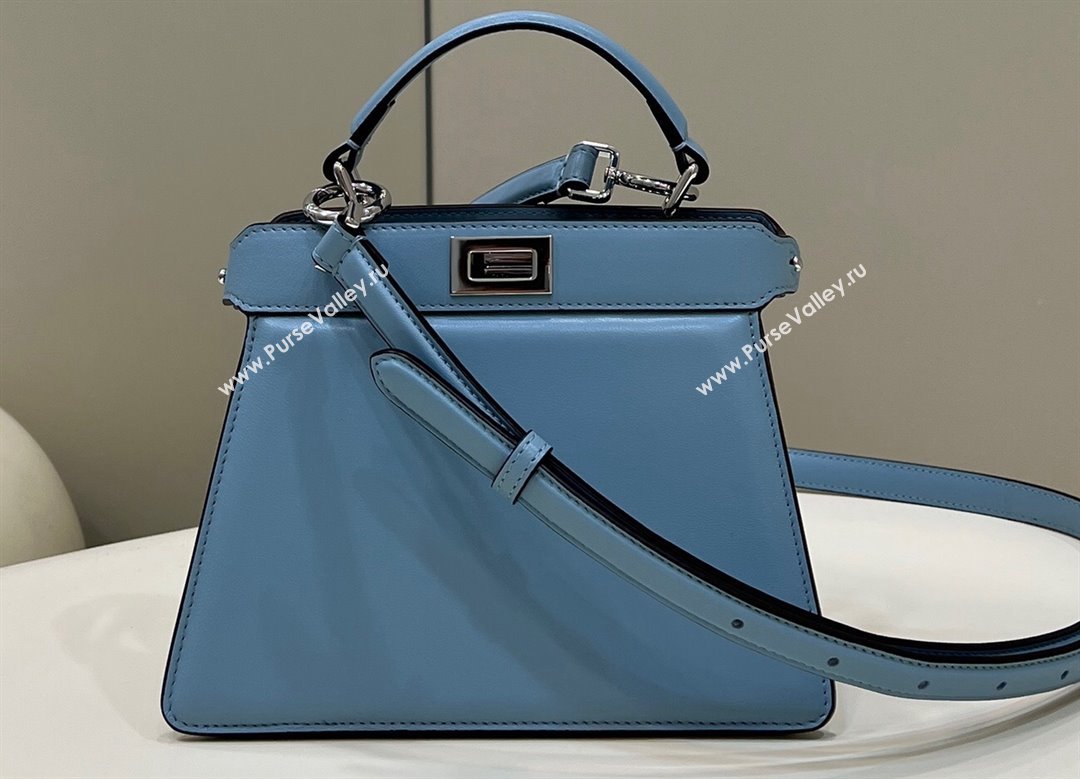 Fendi Peekaboo ISeeU Petite Bag in nappa Leather Light Blue 2024 (chaoliu-24041015)
